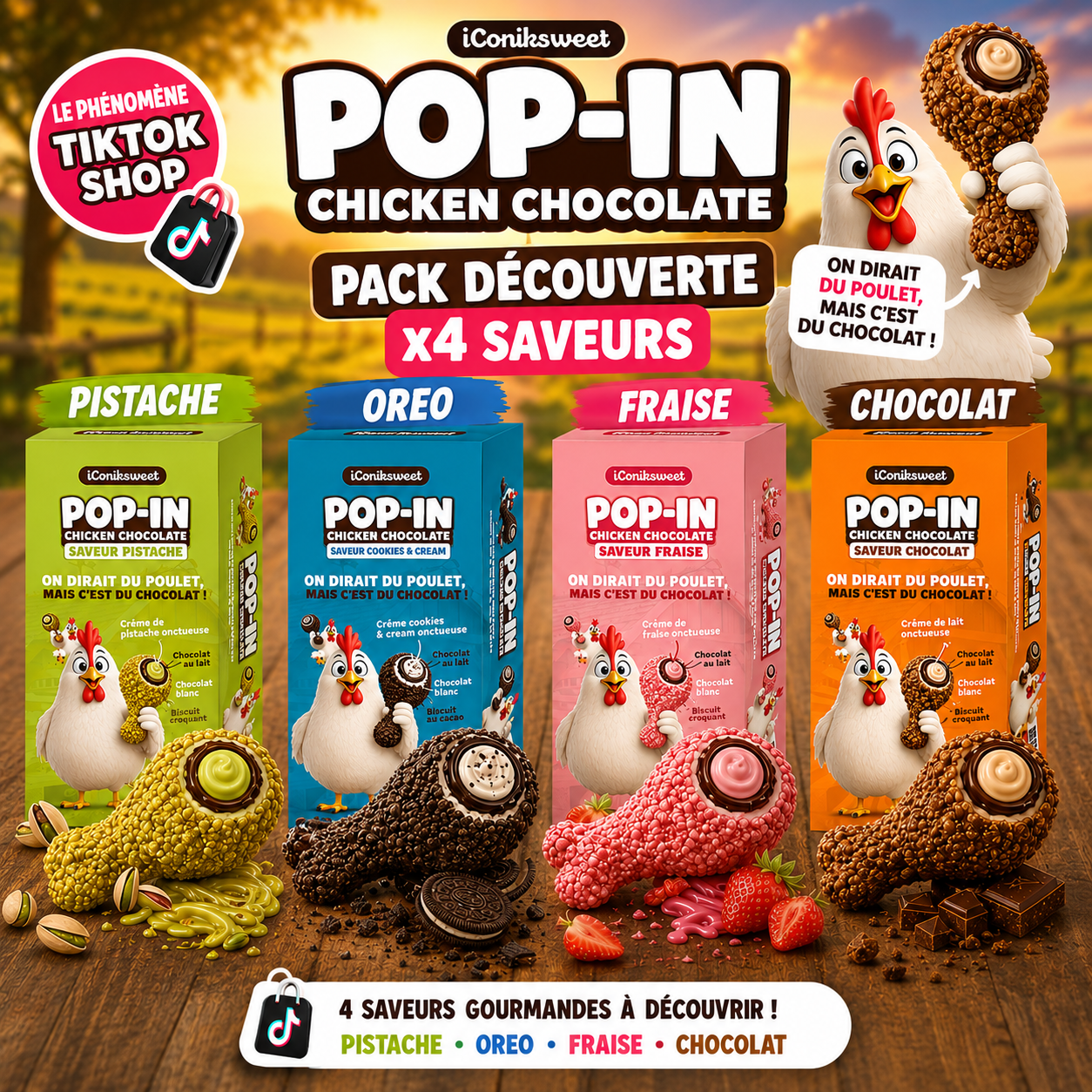 Pack Découverte Pop-In Chicken x4 🍗🍫