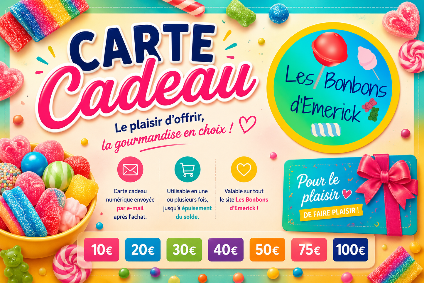 🎁 Carte cadeau Les Bonbons d’Emerick