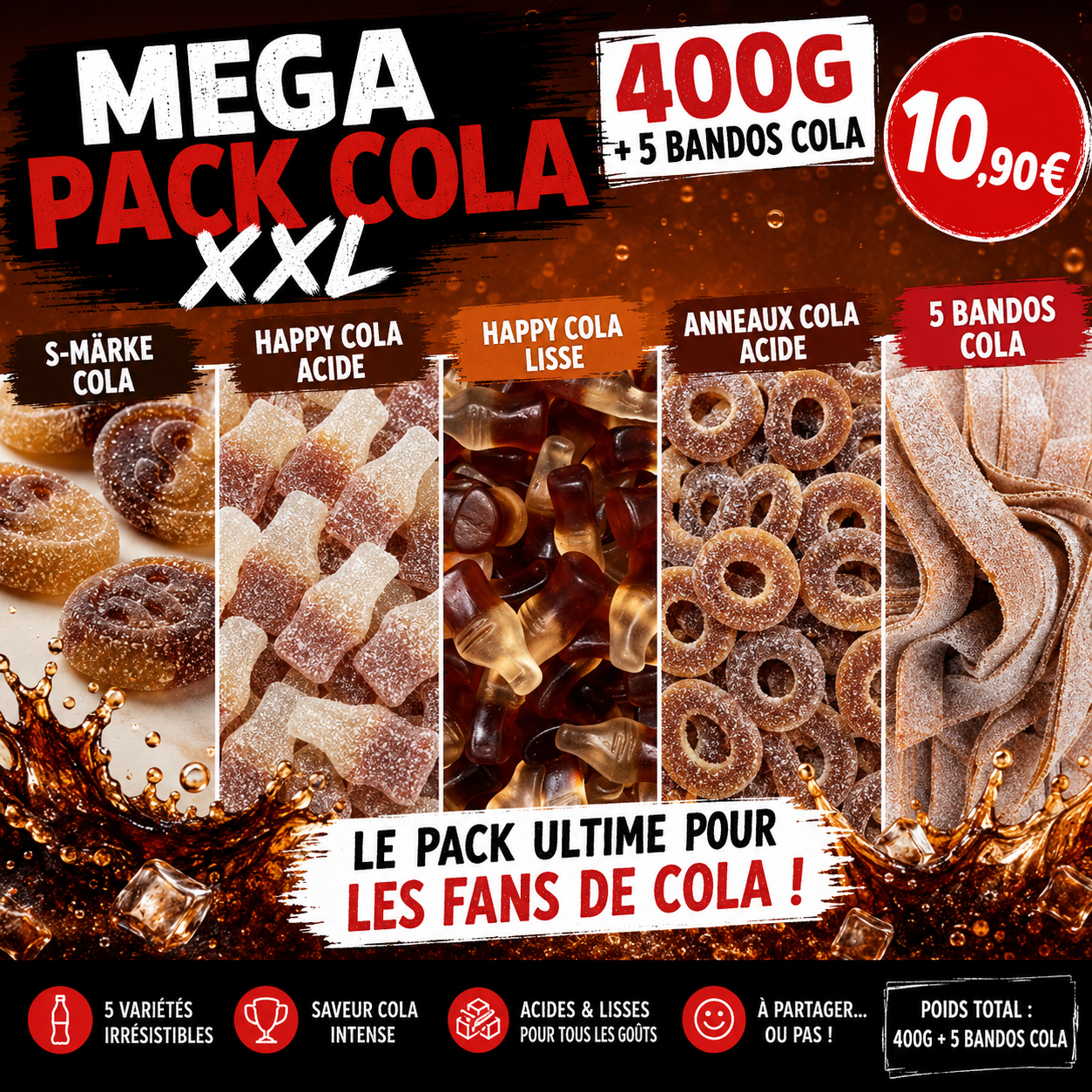 Cola Pack – 400g + 5 Cola Hair Ties