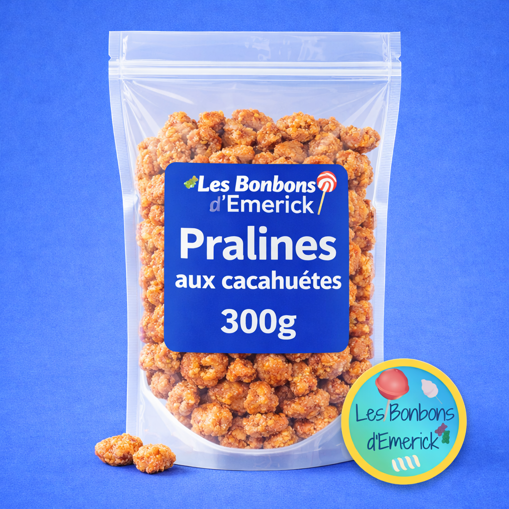Pralines aux Cacahuètes Artisanales – Croquantes et Gourmandes - Format 300g & XXL 500g