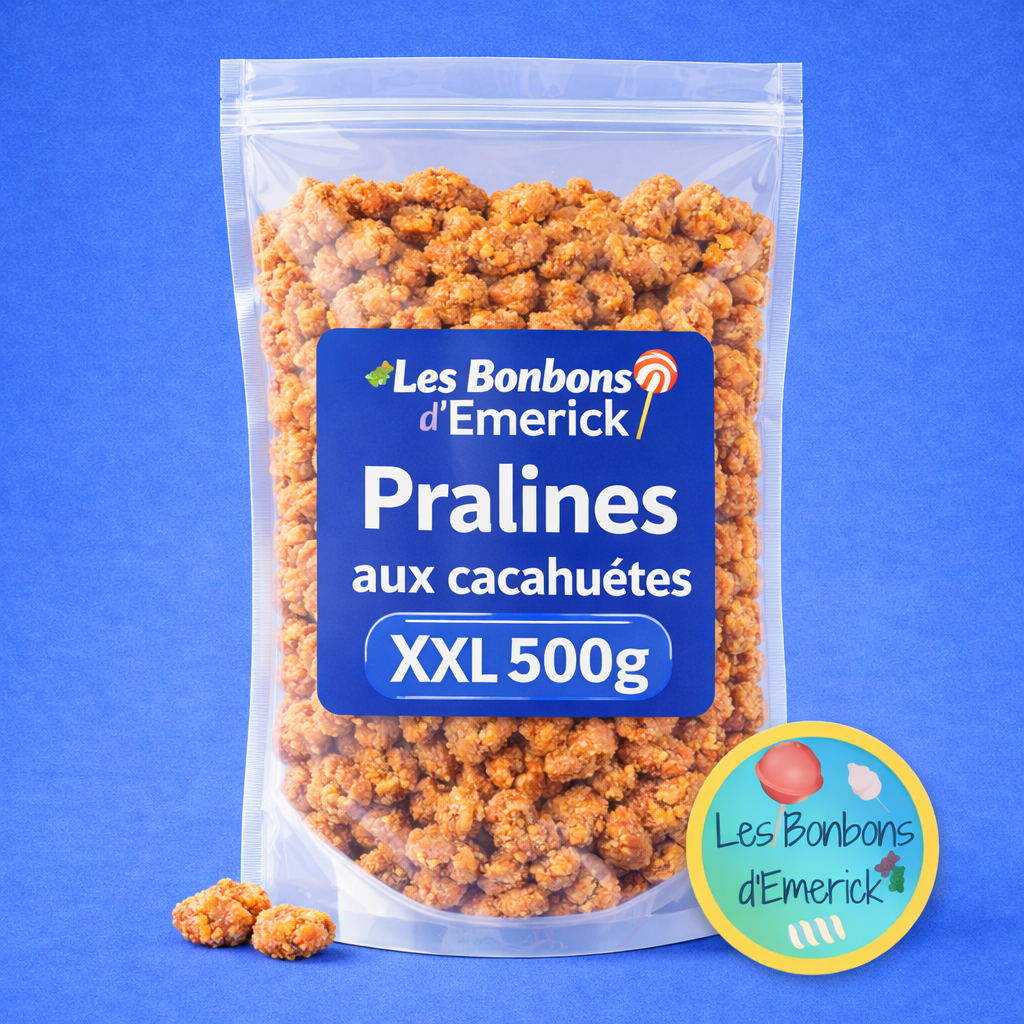 Pralines aux Cacahuètes Artisanales – Croquantes et Gourmandes - Format 300g & XXL 500g