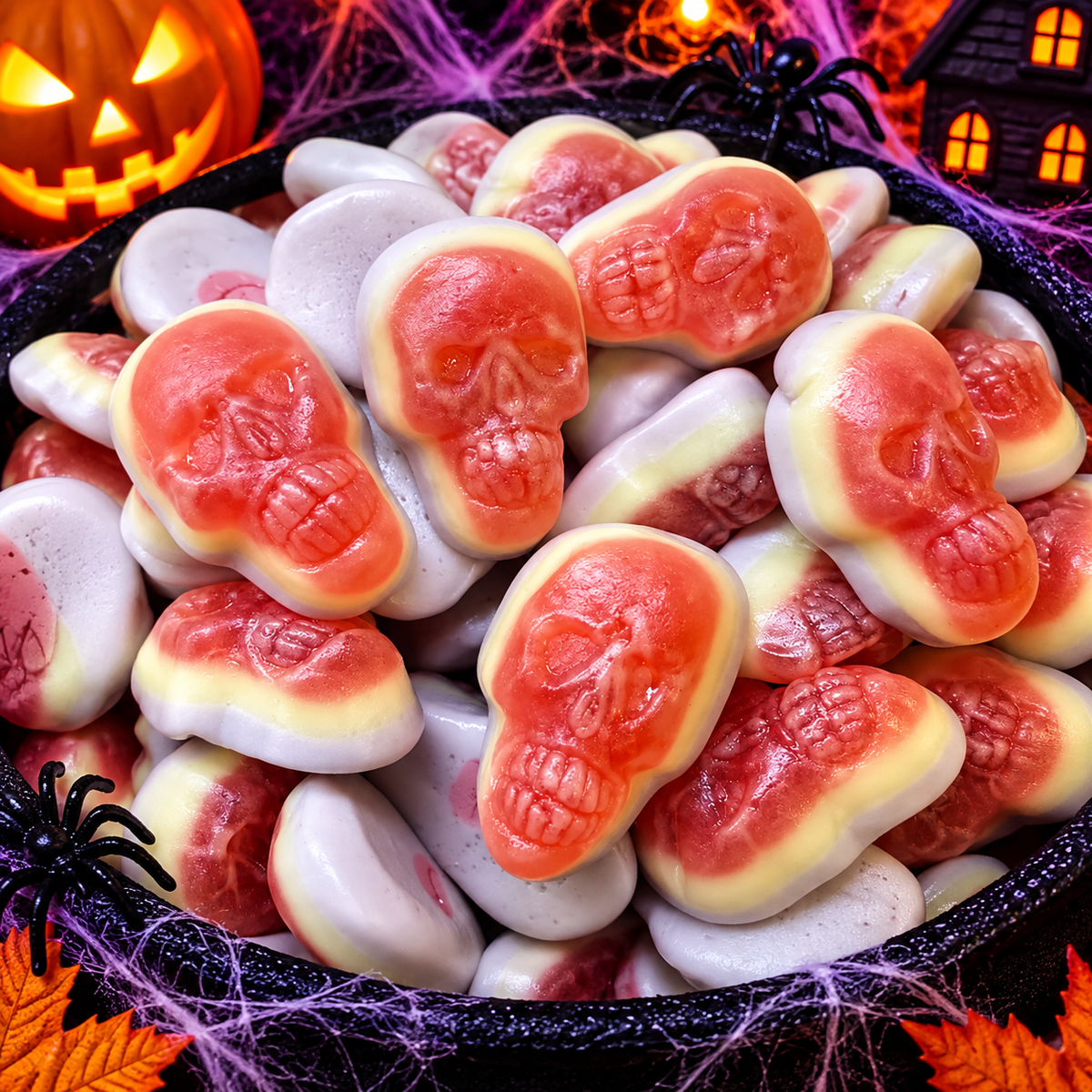 Crânes Fourrés Fraise - 100G