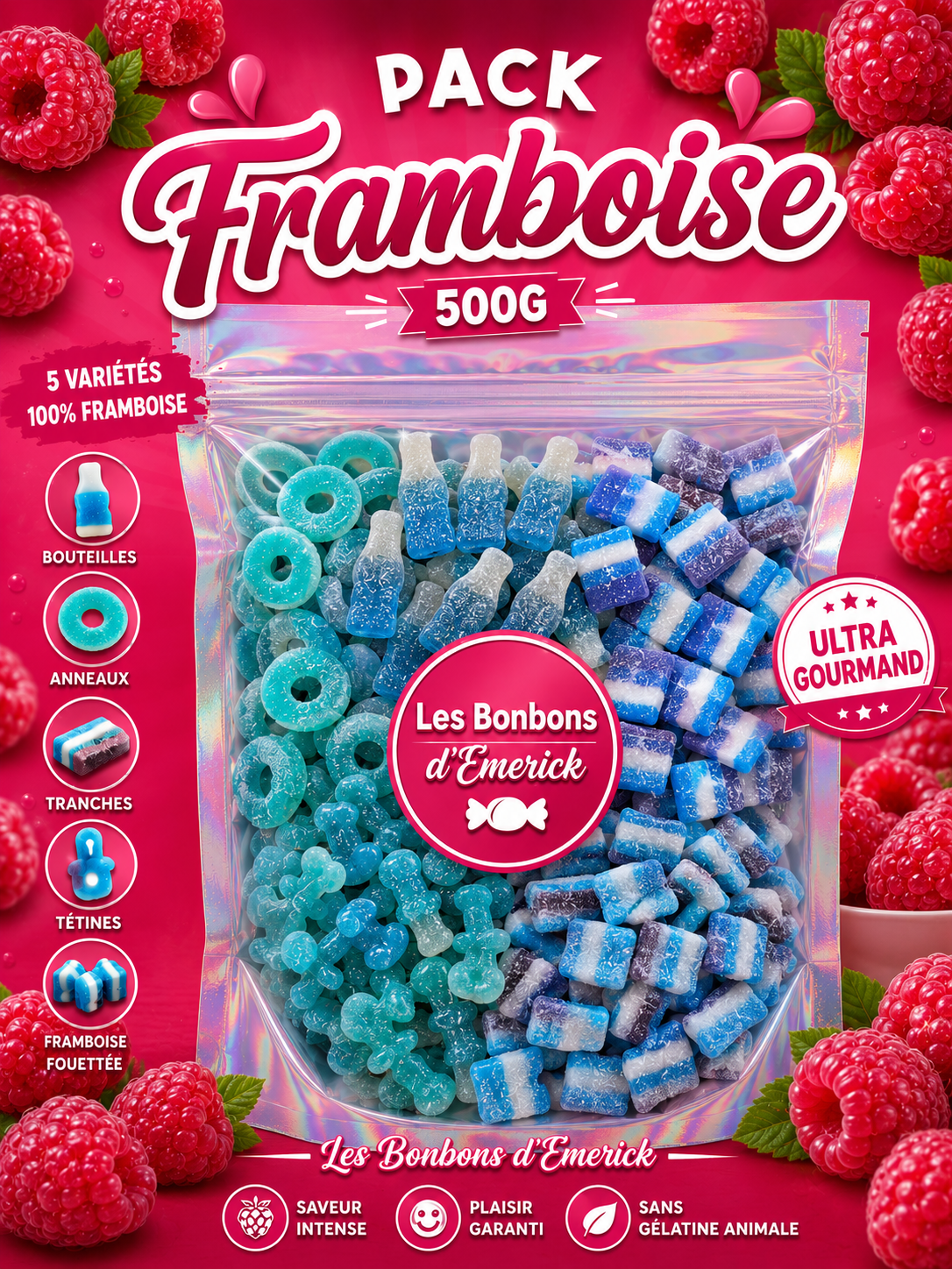 Pack Framboise XXL 500G
