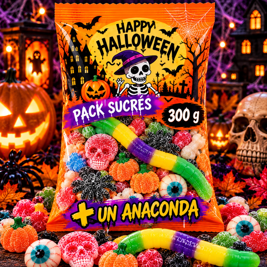 🎃 Pack Halloween Sucrés – 300 g + 1 Anaconda