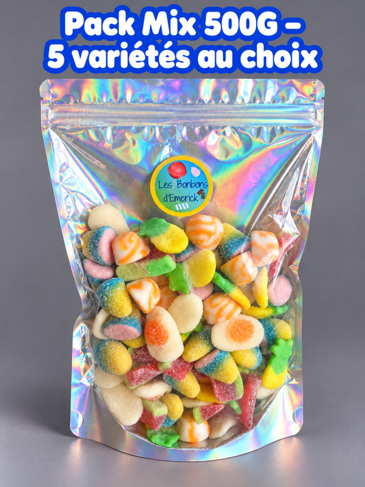 Mix Bonbons classiques Mix 500G – Mélange de plusieurs bonbons ou une seule variété, selon les disponibilités.