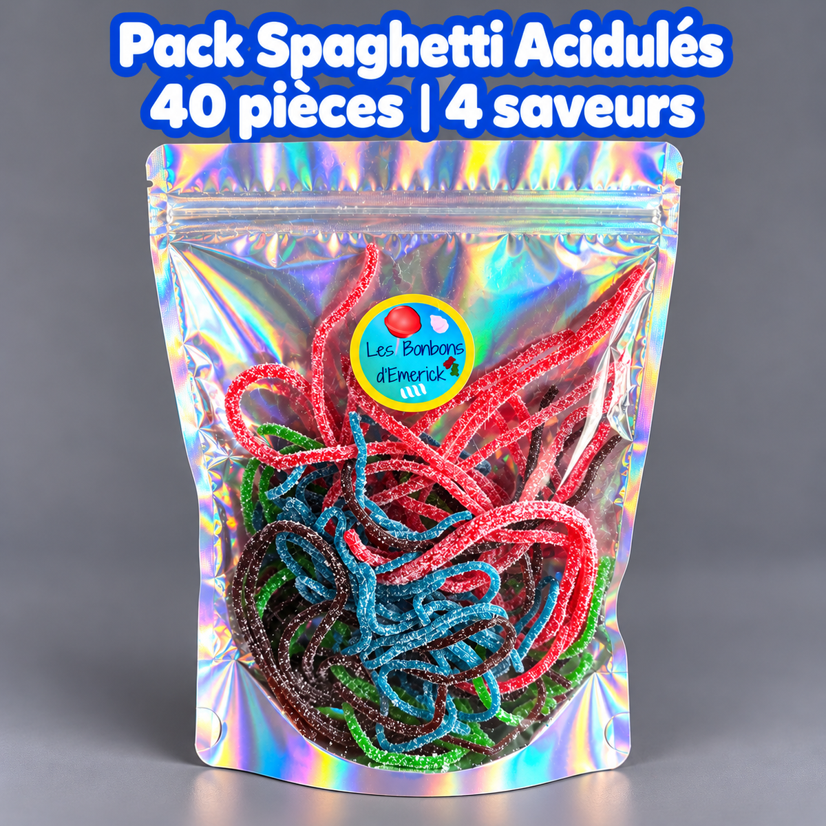Pack Spaghetti Acidulés – 40 pièces | 4 saveurs