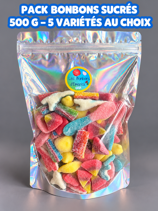 PACK BONBONS SUCRÉS 500 G – 5 VARIÉTÉS AU CHOIX
